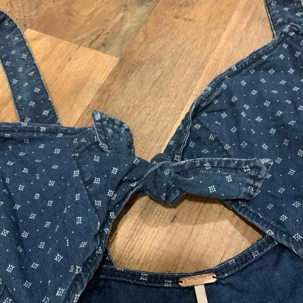 Free People Blue Printed Denim Romper - Picture 3 of 10